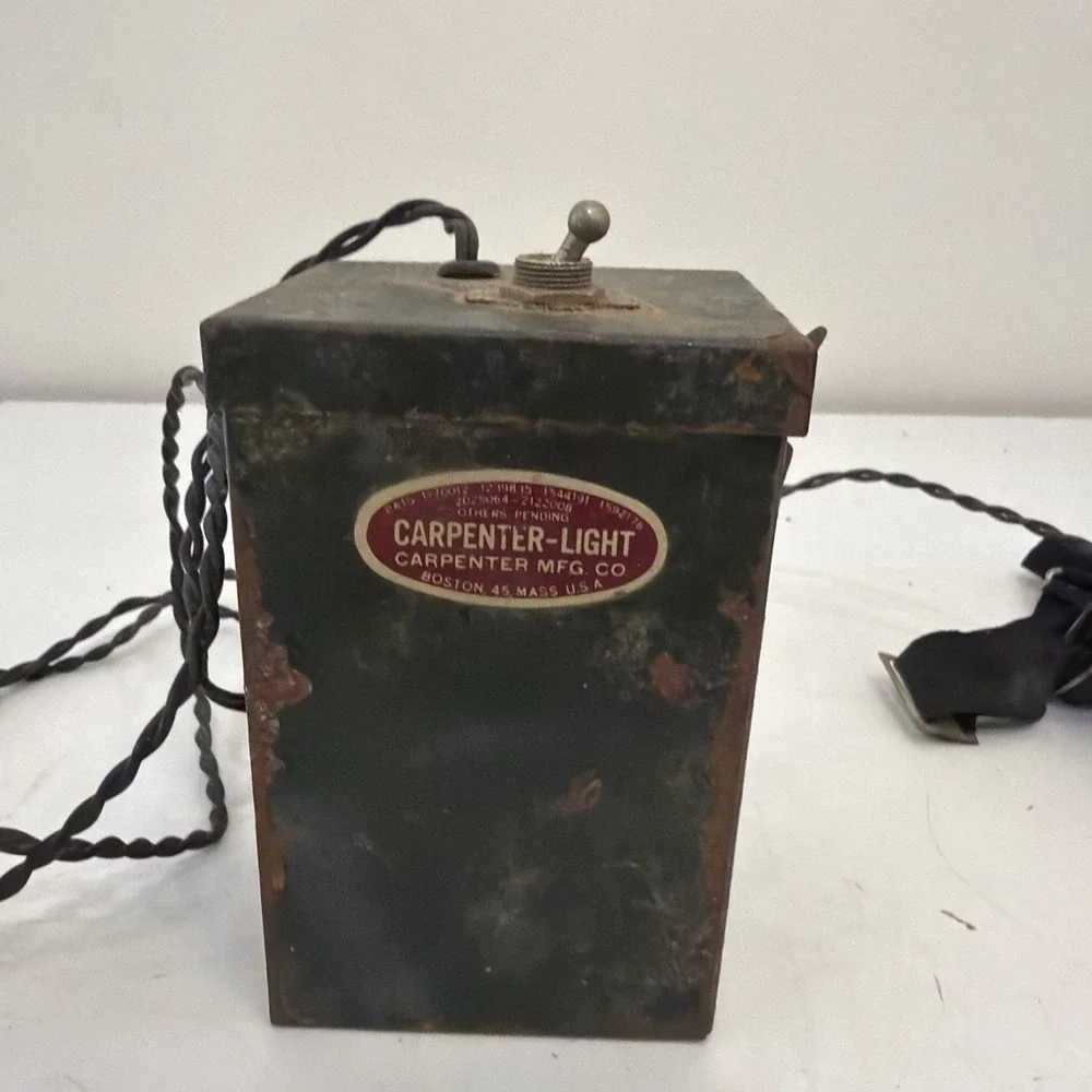Rare Early Vintage Carpenter Mfg. Co Boston Carpenter Light Battery Operated